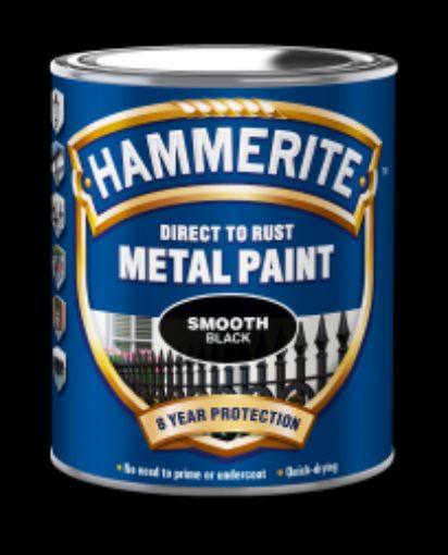 Bilde av HAMMERITE Direct to Rust Metal Paint Smooth SVART 2.5