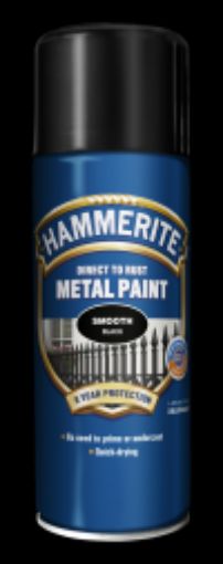 Bilde av HAMMERITE Direct to Rust Metal Paint Smooth (spray) SVART 0.4