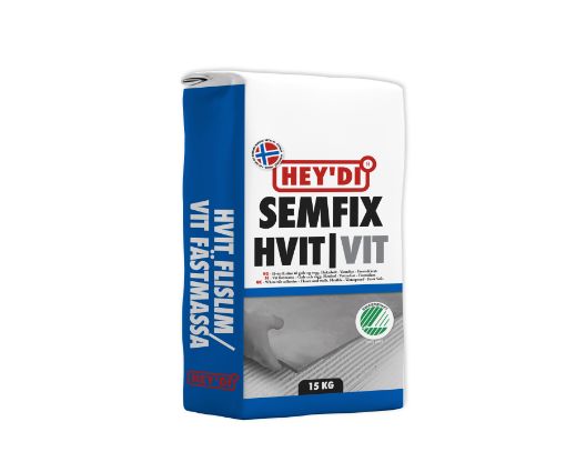 Bilde av HEYDI SEMFIX HVIT 15KG FLISLIM HVITT SEMENTBASERT FLISLIM