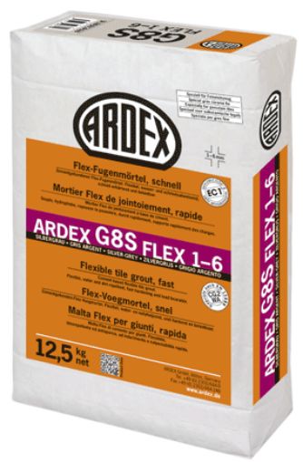 Bilde av ARDEX G8S FLEX, Sementbasert, hurtigherdende, fleksibel fugemasse, 1-6 mm Antrasitt i sekker á 12,50 kg