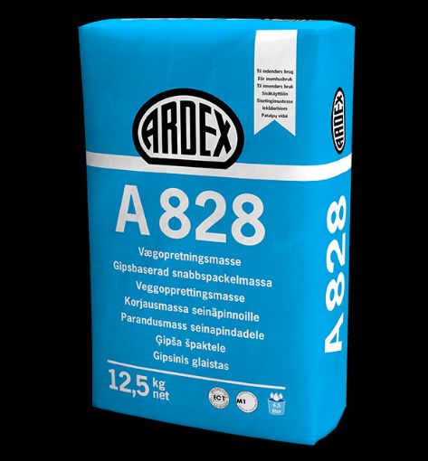 Bilde av ARDEX A 828, gipsbasert veggsparkel hurtig i sekker á 12,50 kg