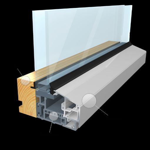 Bilde av AT450S Magnor fastkarm i aluminium med tre innside