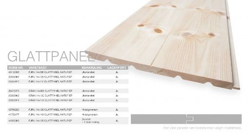 Bilde av FURU 14X120 GLATTPANEL NAT 14X120MM 9,09MTR=KVM