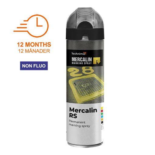 Bilde av Merkespray Mercalin RS Sort Merkespray med 360° sikkerhetslokk 500 ml