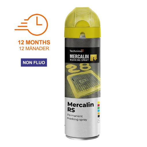 Bilde av Merkespray Mercalin RS Gul Merkespray med 360° sikkerhetslokk 500 ml