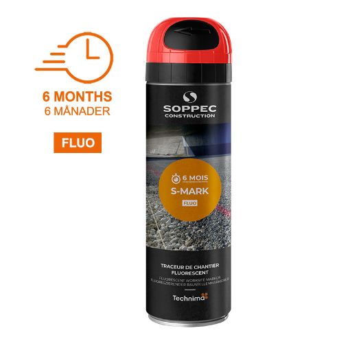 Bilde av Merkespray Soppec S-Mark Rød Fluorescerende merkespray 500 ml