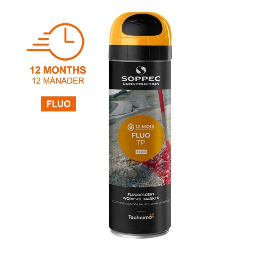 Bilde av Merkespray Soppec Fluo TP Oransje Merkespray med 180° sikkerhetslokk 500 ml